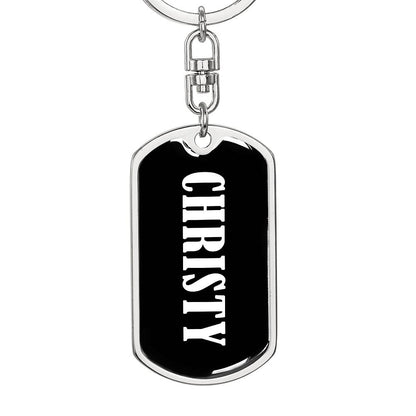 Christy v01w - Luxury Dog Tag Keychain