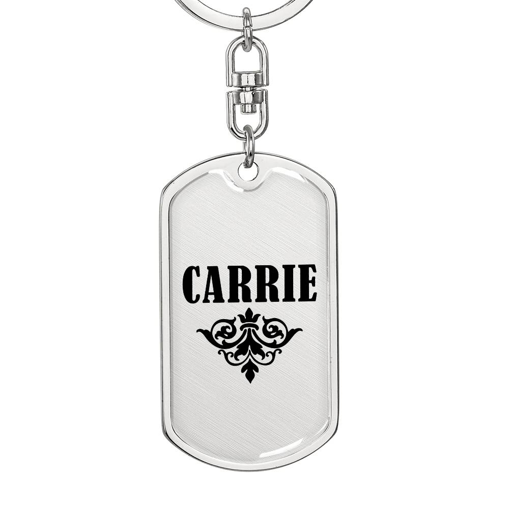 Carrie v01a - Luxury Dog Tag Keychain