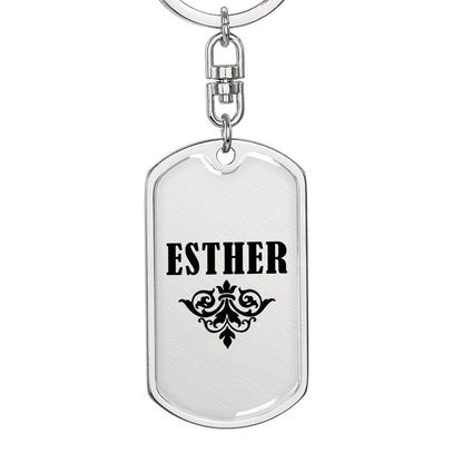 Esther v01a - Luxury Dog Tag Keychain