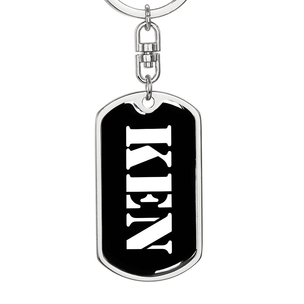 Ken v2 - Luxury Dog Tag Keychain