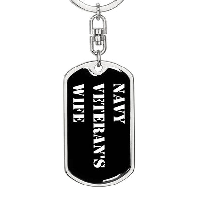 Navy Veteran's Wife v3 - Luxury Dog Tag Keychain