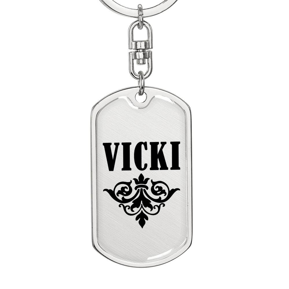 Vicki v01a - Luxury Dog Tag Keychain