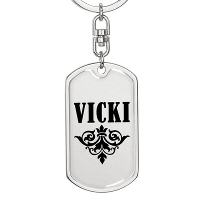 Vicki v01a - Luxury Dog Tag Keychain
