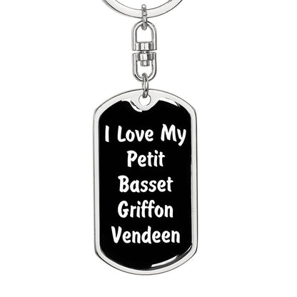 Love My Petit Basset Griffon Vendeen v6 - Luxury Dog Tag Keychain