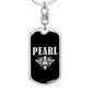 Pearl v02a - Luxury Dog Tag Keychain