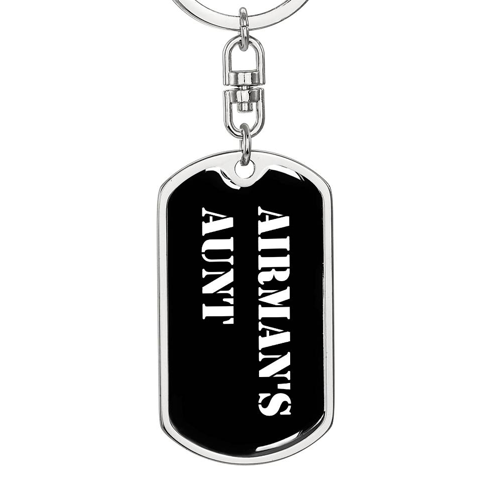 Airman's Aunt v3 - Luxury Dog Tag Keychain