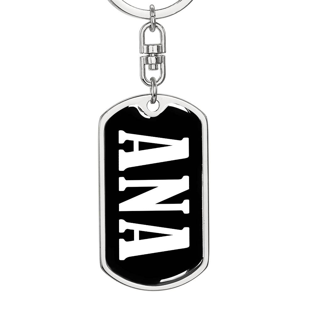Ana v01w - Luxury Dog Tag Keychain