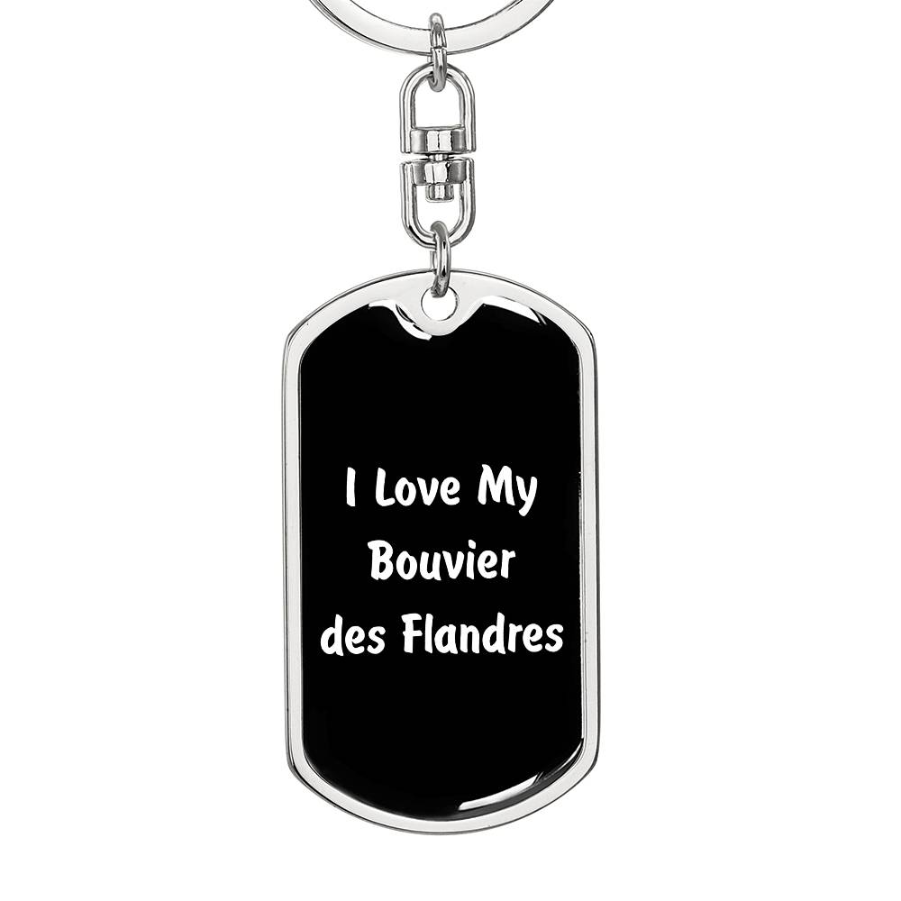 Love My Bouvier des Flandres v6 - Luxury Dog Tag Keychain