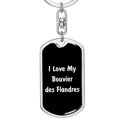 Love My Bouvier des Flandres v6 - Luxury Dog Tag Keychain