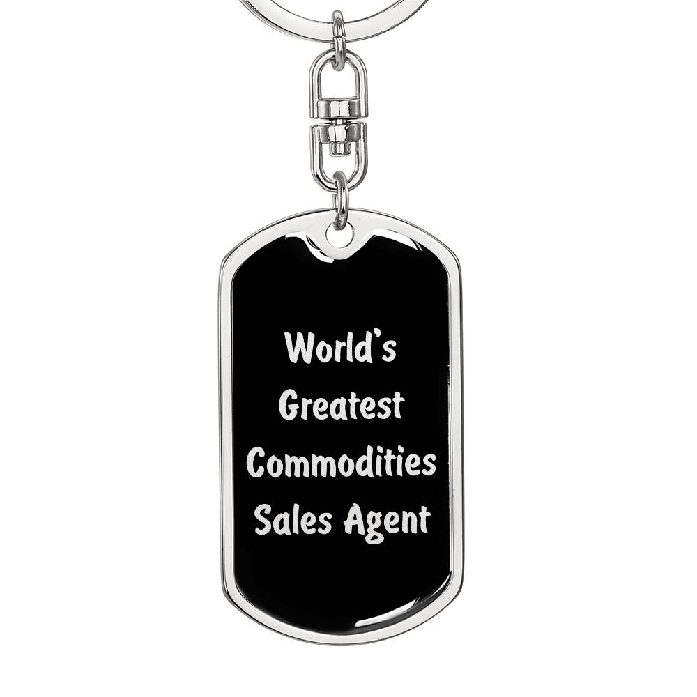 World's Greatest Commodities Sales Agent v2 - Luxury Dog Tag Keychain