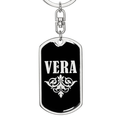 Vera v02a - Luxury Dog Tag Keychain