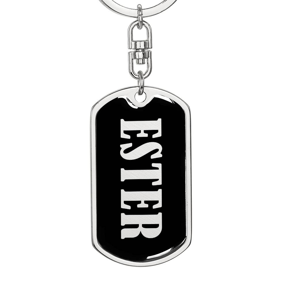 Ester v02 - Luxury Dog Tag Keychain