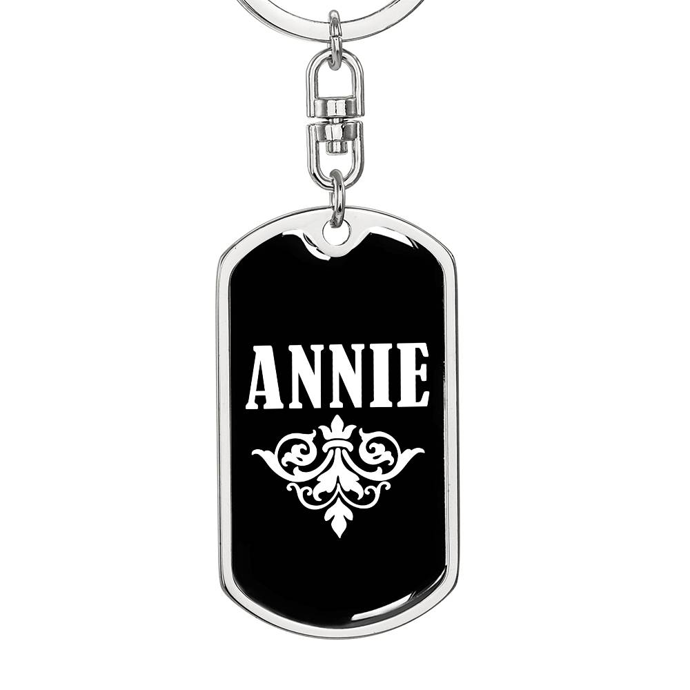 Annie v03a - Luxury Dog Tag Keychain