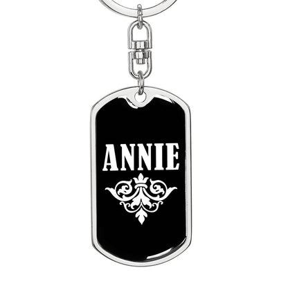 Annie v03a - Luxury Dog Tag Keychain