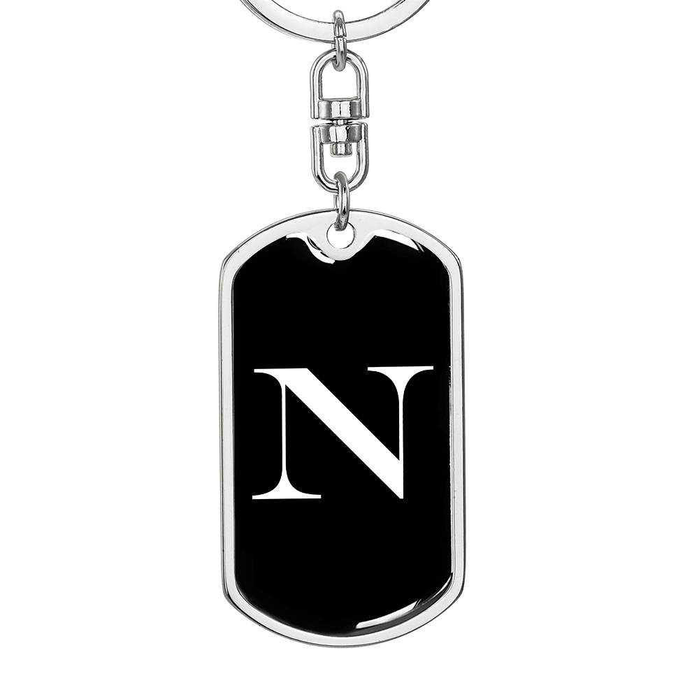 Initial N v3a - Luxury Dog Tag Keychain