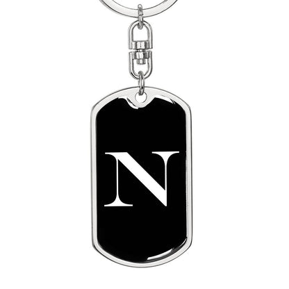 Initial N v3a - Luxury Dog Tag Keychain