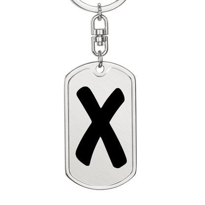 Initial X v1b - Luxury Dog Tag Keychain