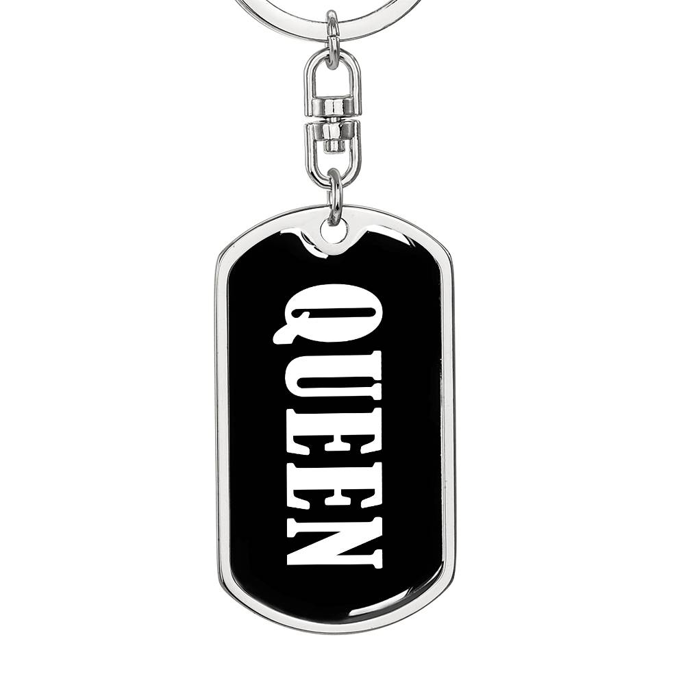 Queen v03 - Luxury Dog Tag Keychain