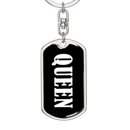 Queen v03 - Luxury Dog Tag Keychain