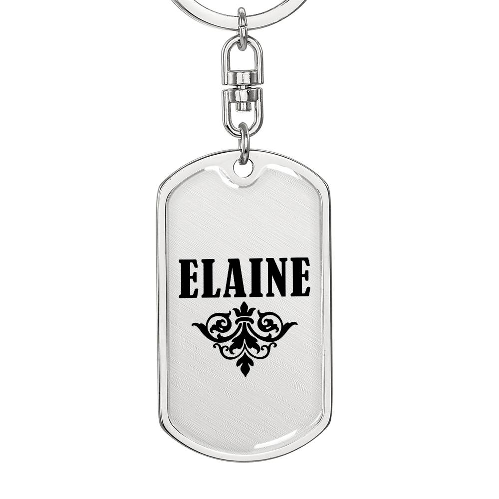 Elaine v01a - Luxury Dog Tag Keychain