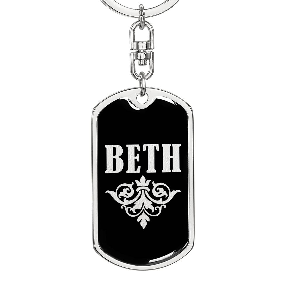 Beth v02a - Luxury Dog Tag Keychain