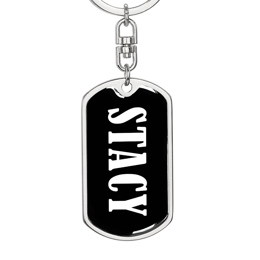 Stacy v01w - Luxury Dog Tag Keychain