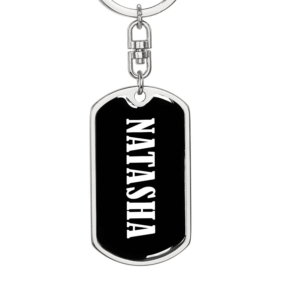 Natasha v01w - Luxury Dog Tag Keychain
