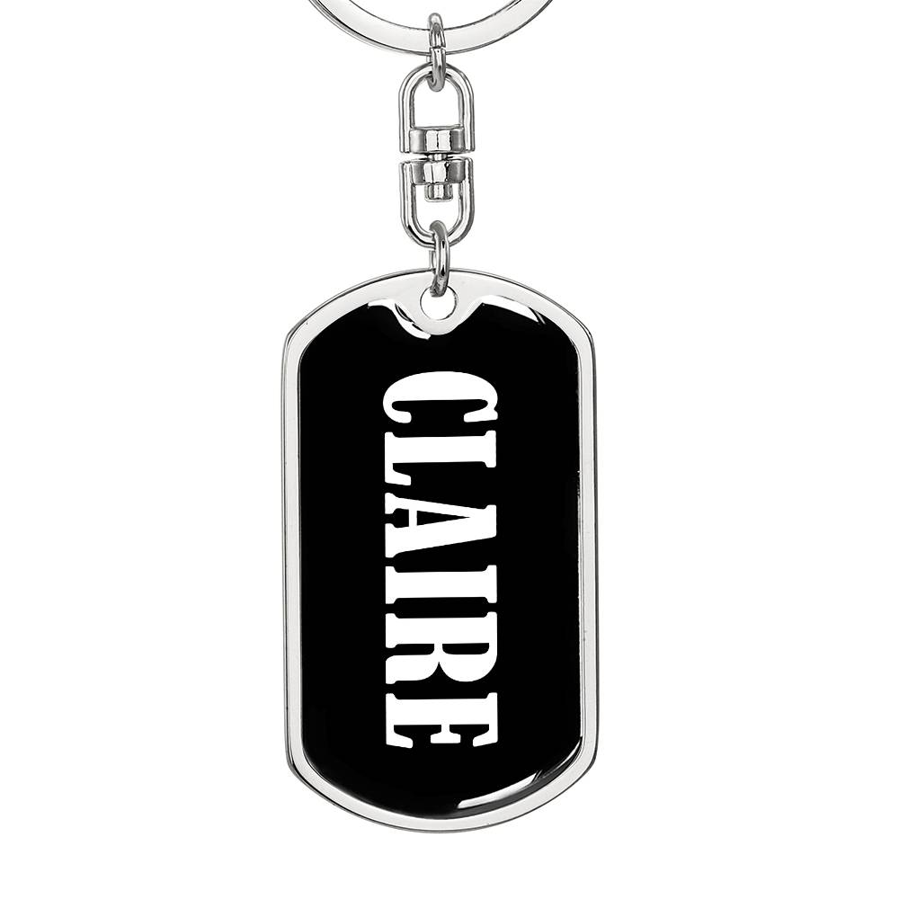 Claire v01w - Luxury Dog Tag Keychain