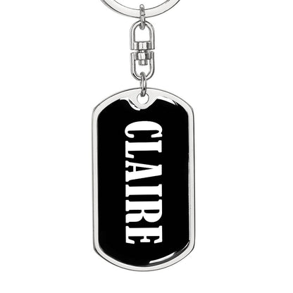 Claire v01w - Luxury Dog Tag Keychain