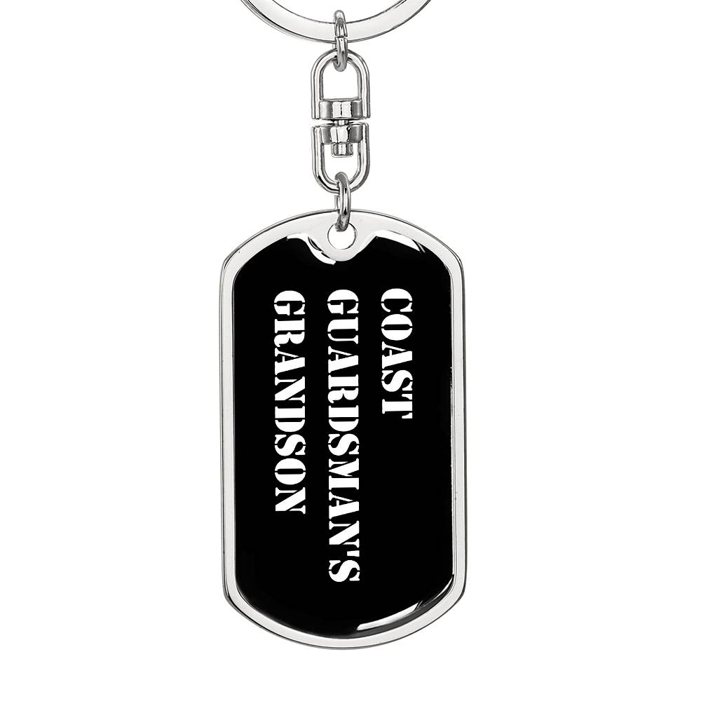 Coast Guardsman's Grandson v3 - Luxury Dog Tag Keychain