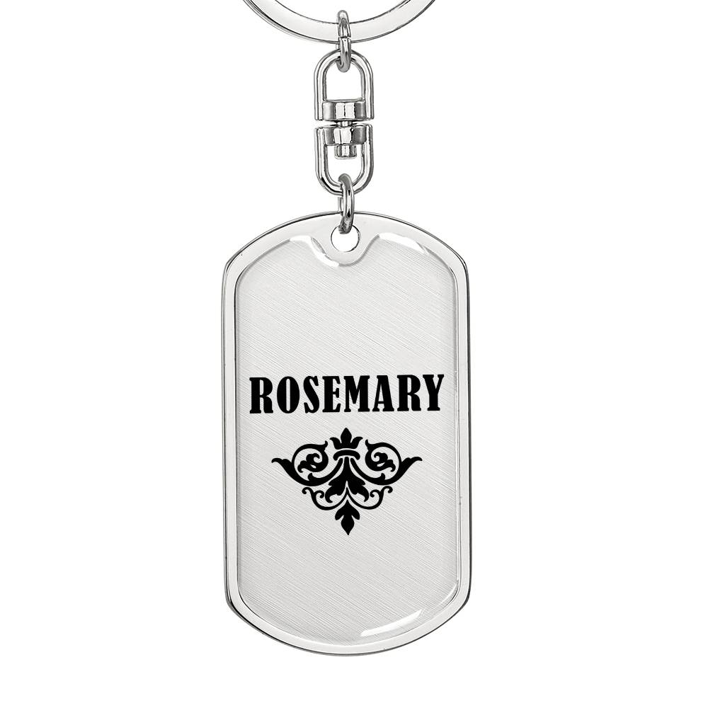 Rosemary v01a - Luxury Dog Tag Keychain