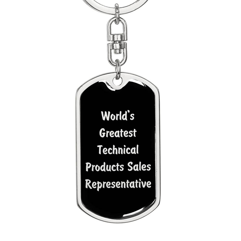 World's Greatest Technical Products Sales Representative v2 - Luxury Dog Tag Keychain
