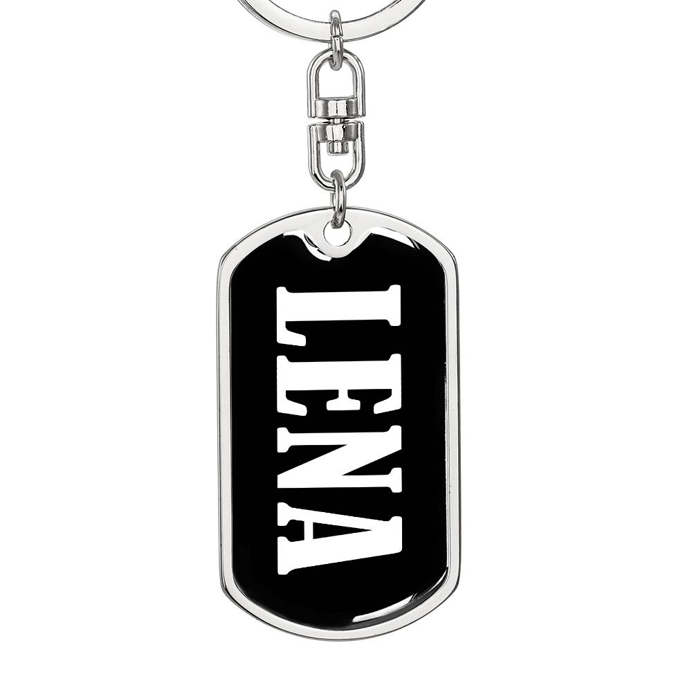 Lena v01w - Luxury Dog Tag Keychain