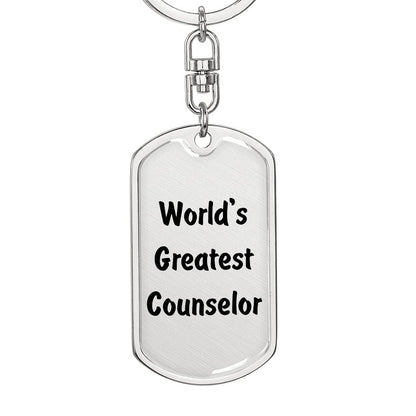 World's Greatest Counselor - Luxury Dog Tag Keychain