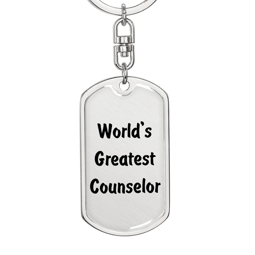 World's Greatest Counselor - Luxury Dog Tag Keychain