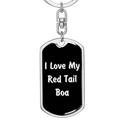 Love My Red Tail Boa v3 - Luxury Dog Tag Keychain