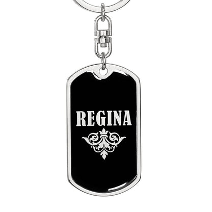 Regina v02a - Luxury Dog Tag Keychain