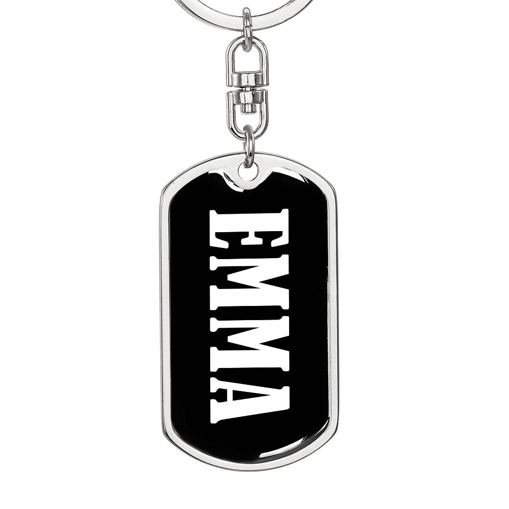 Emma v01w - Luxury Dog Tag Keychain