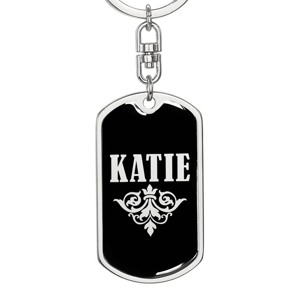 Katie v02a - Luxury Dog Tag Keychain