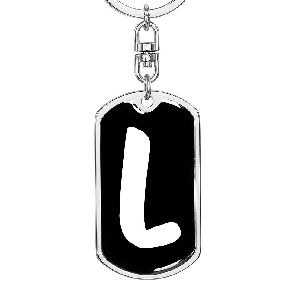Initial L v3b - Luxury Dog Tag Keychain