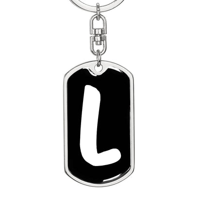 Initial L v3b - Luxury Dog Tag Keychain