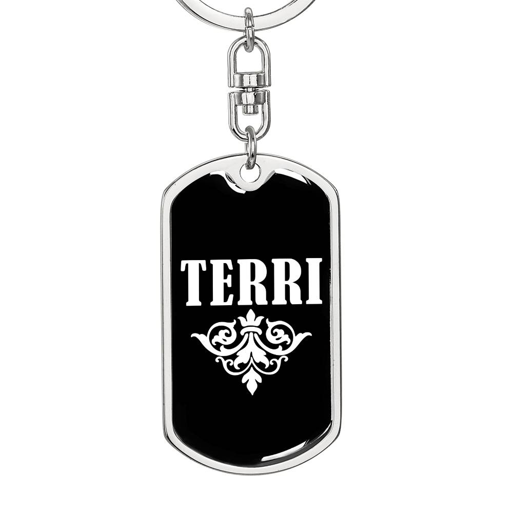 Terri v03a - Luxury Dog Tag Keychain