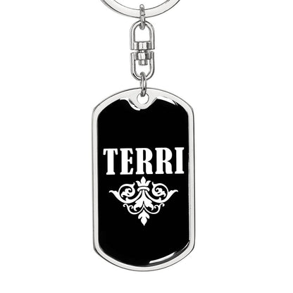Terri v03a - Luxury Dog Tag Keychain