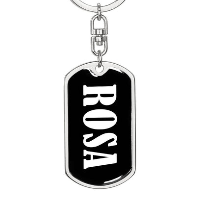 Rosa v01w - Luxury Dog Tag Keychain
