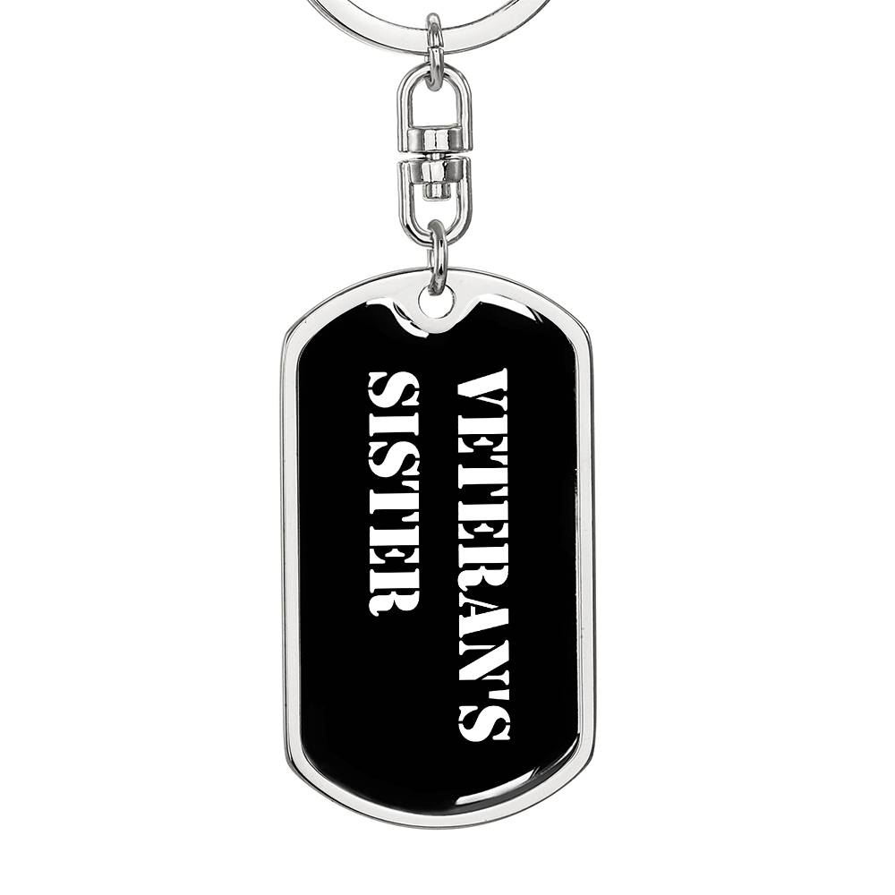 Veteran's Sister v3 - Luxury Dog Tag Keychain