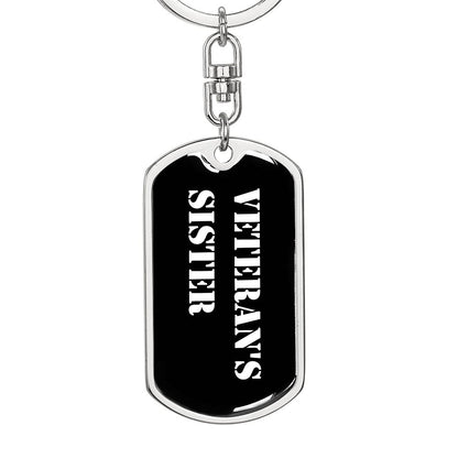 Veteran's Sister v3 - Luxury Dog Tag Keychain
