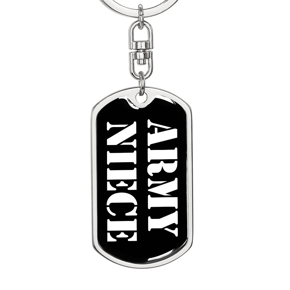 Army Niece v3 - Luxury Dog Tag Keychain