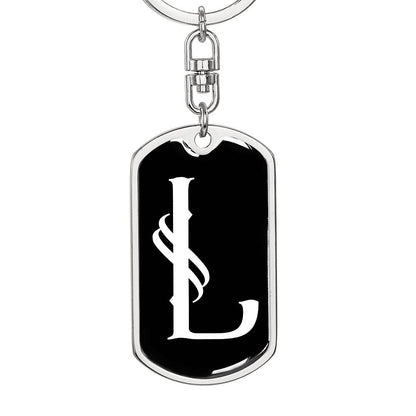 Initial L v001-13 - Luxury Dog Tag Keychain