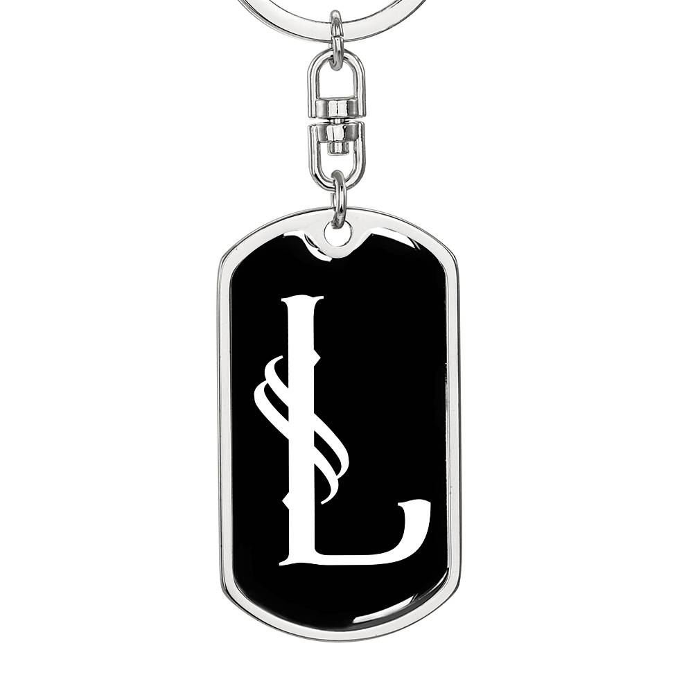 Initial L v001-13 - Luxury Dog Tag Keychain