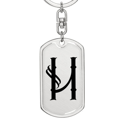Initial H v001-11 - Luxury Dog Tag Keychain